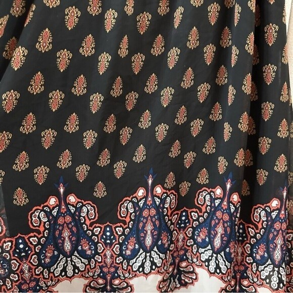 Blu Pepper Black Multicolor Geometric Boho Print Sleeveless Dress Size‎ Small - Picture 10 of 14